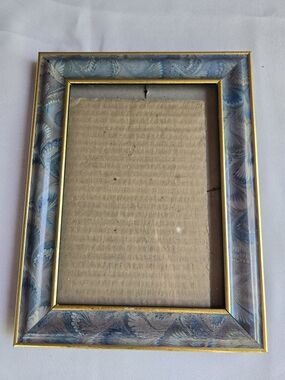 Fetco Feather Pattern Picture Frame with Gold Trim